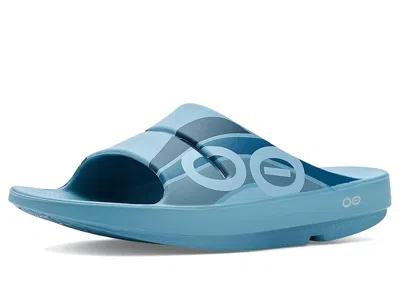 Oofos Ooaah Sport Slide Sandals Blue Wave :