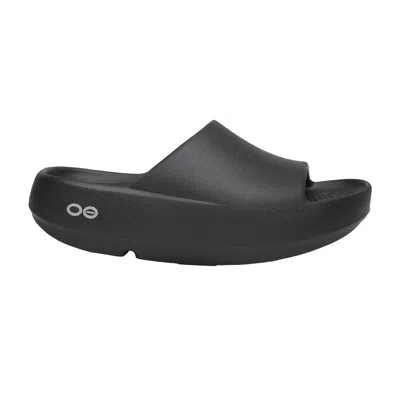 Oofos Ooahh Slide Sandal In Black