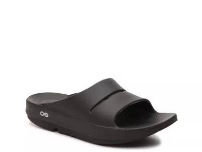Oofos Ooahh Slide Sandal In Black