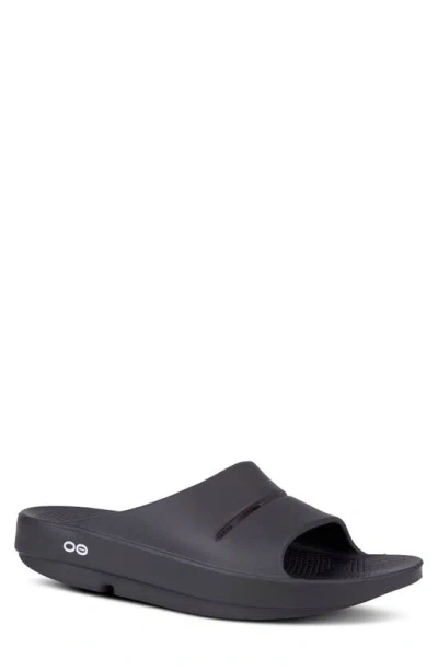 Oofos Ooahh Slide Sandal In Black