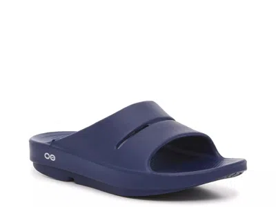 Oofos Ooahh Slide Sandal In Blue