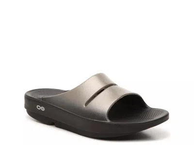 Oofos Ooahh Slide Sandal In Gray