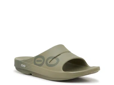Oofos Ooahh Slide Sandal In Green