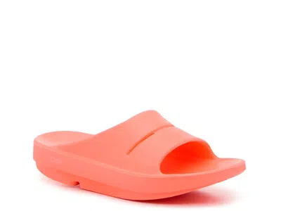 Oofos Ooahh Slide Sandal In Orange