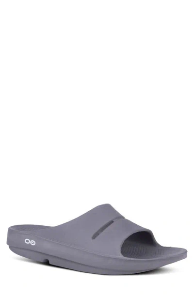 Oofos Ooahh Slide Sandal In Slate