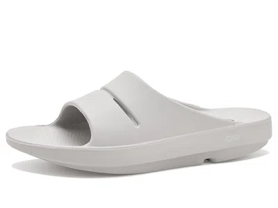 Oofos Ooahh Slide Sandals Moonstone: Men's 5 - Women's 7 Medium In White