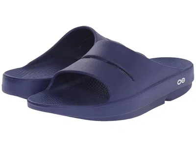Oofos Ooahh Slide Sandals Navy : In Blue