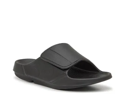 Oofos Ooahh Sport Flex Slide Sandal In Black