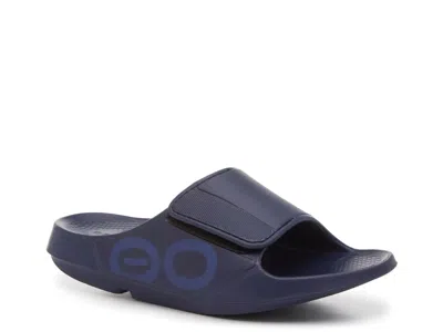 Oofos Ooahh Sport Flex Slide Sandal In Blue