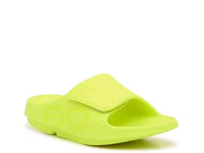 Oofos Ooahh Sport Flex Slide Sandal In Green