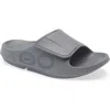 Oofos Gender Inclusive Ooaah Sport Flex Slide Sandal In Slate