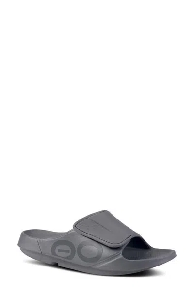 Oofos Ooahh Sport Flex Slide Sandal In Gray