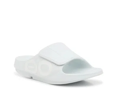 Oofos Ooahh Sport Flex Slide Sandal In White