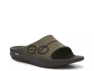 Oofos Ooahh Sport Slide Sandal In Green