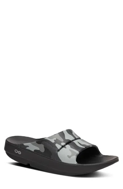 Oofos Ooahh Sport Slide Sandal In Black