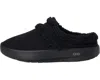 Oofos Women's Oocoozie Low Shoe In Black Sherpa In Black