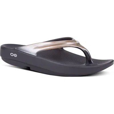 Oofos Oolala Flip Flop In Gold