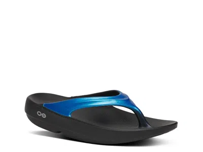Oofos Oolala Luxe Flip Flop In Blue