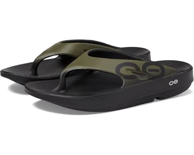 Oofos Ooriginal Sport Sandals Men's 6 Green Toe Post Comfort Flip Flop Khd1140