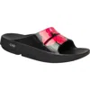 Oofos Women's Ooahah Luxe Limited Sandals In Hibiscus In Black