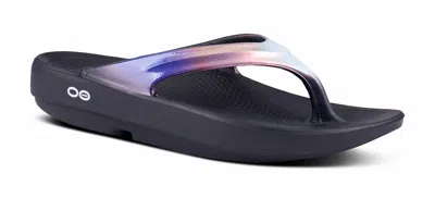 Oofos Women's Oolala Luxe Thong Sandal In Midnight Spectre In Purple
