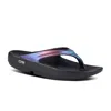 Oofos Women's Oolala Luxe Thong Sandal In Midnight Spectre In Multi