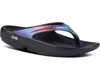 OOFOS WOMEN'S OOLALA LUXE THONG SANDAL IN MIDNIGHT SPECTRE
