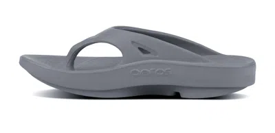 Oofos Women's Oolala Slide Sandals In Slate Gray In Multi