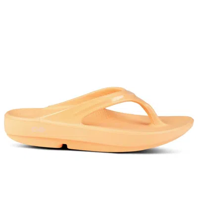 Oofos Women's Oolala Thong Sandal In Glow In Orange