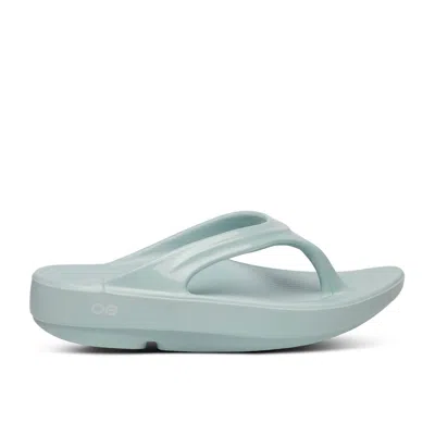 Oofos Women's Oolala Thong Sandal In Mist In Blue