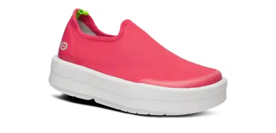 Oofos Women's Oomega Eezee Low Canvas Slip-on In Neon Berry In Pink