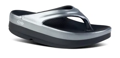 Oofos Women's Oomega Oolala Luxe Sandals In Basalt In Multi