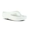 Oofos Women's Oomega Thong In Cosmic Gray In White