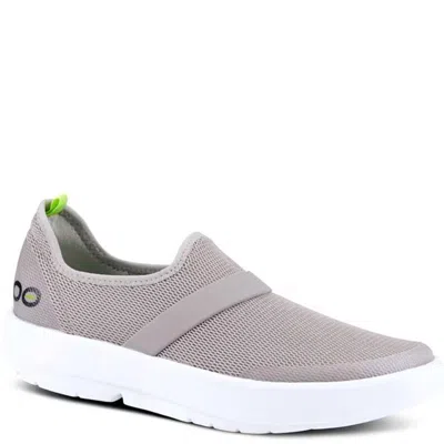 Oofos Women's Oomg Mesh Low Shoe In White/gray In Grey