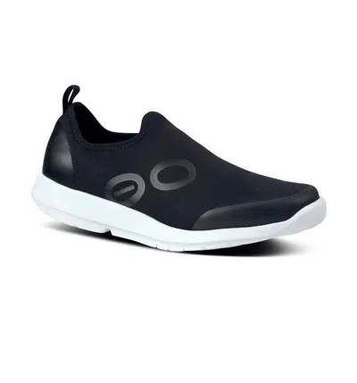 Oofos Women's Oomg Sport Laced Ls Low Sneaker In Black/white