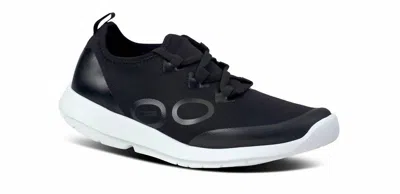 Oofos Women's Oomg Sport Laced Ls Low Sneaker In Black/white
