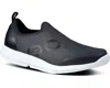 Oofos Women's Oomg Sport Laced Ls Low Sneaker In Black/white In Black