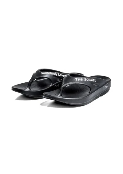 Oofos Women's Slider Flip Flop In Black