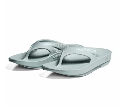 Oofos Women's Slider Flip Flop In Cosmic Grey In Multi