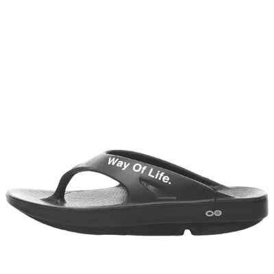 Oofos X Takahiromiyashita The Soloist Way Of Life Flip-flop 'black White'