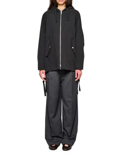 Oofwear Black Cape Two Layers Hooded Cape Jacket