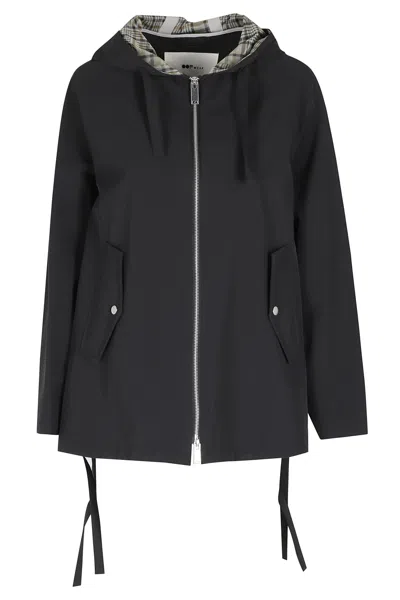 Oofwear Black Wien Hooded Check-lined Polyester Parka