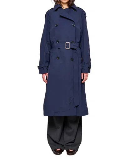 Oofwear Blue Trench Compact Nylon Trench Coat In Brown