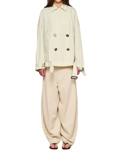 Oofwear Carcoat Smerigliato Loose Double Breasted Cotton Coat In Animal Print