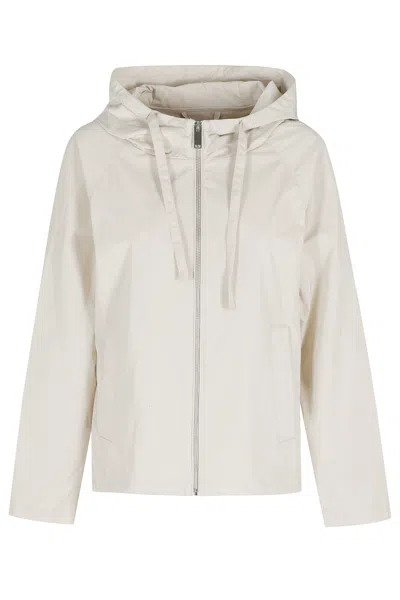 Oofwear Cream Memory Hooded Drawstring Polyester Jacket In Neutral