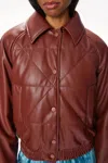 Oofwear Eco Leather Bomber In Chestnut Brown In Multi