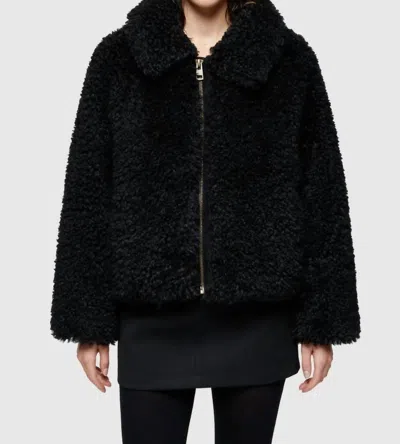 Oofwear Faux Fur Short Jacket In Black
