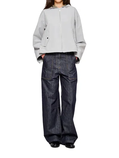 Oofwear Grey Short Two Layers Hooded Parka In Black