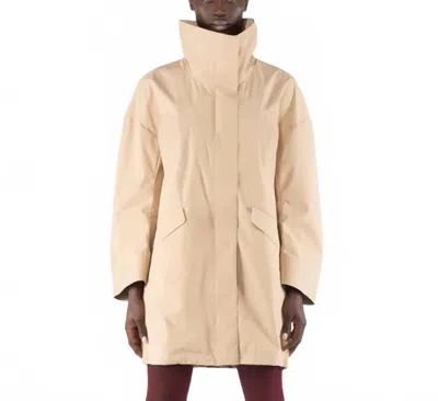 Oofwear Long Water Repellent Jacket In Sand In Brown