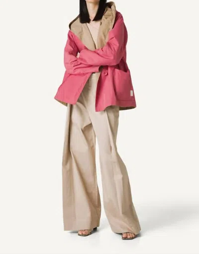 Oofwear Reversible Hooded Raincoat In Old Rose In Pink